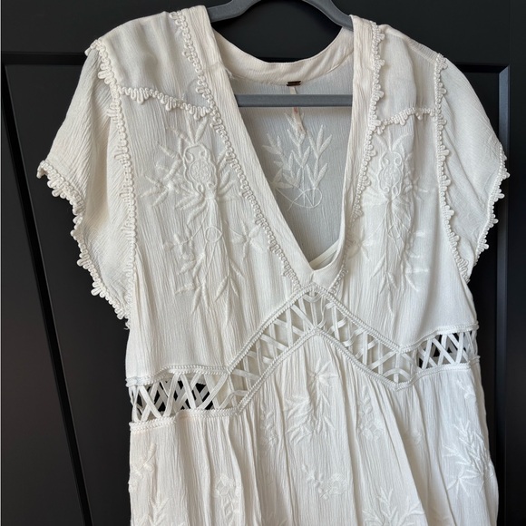 Free People Marissa Cream Embroidered Mini Dress - Picture 3 of 6